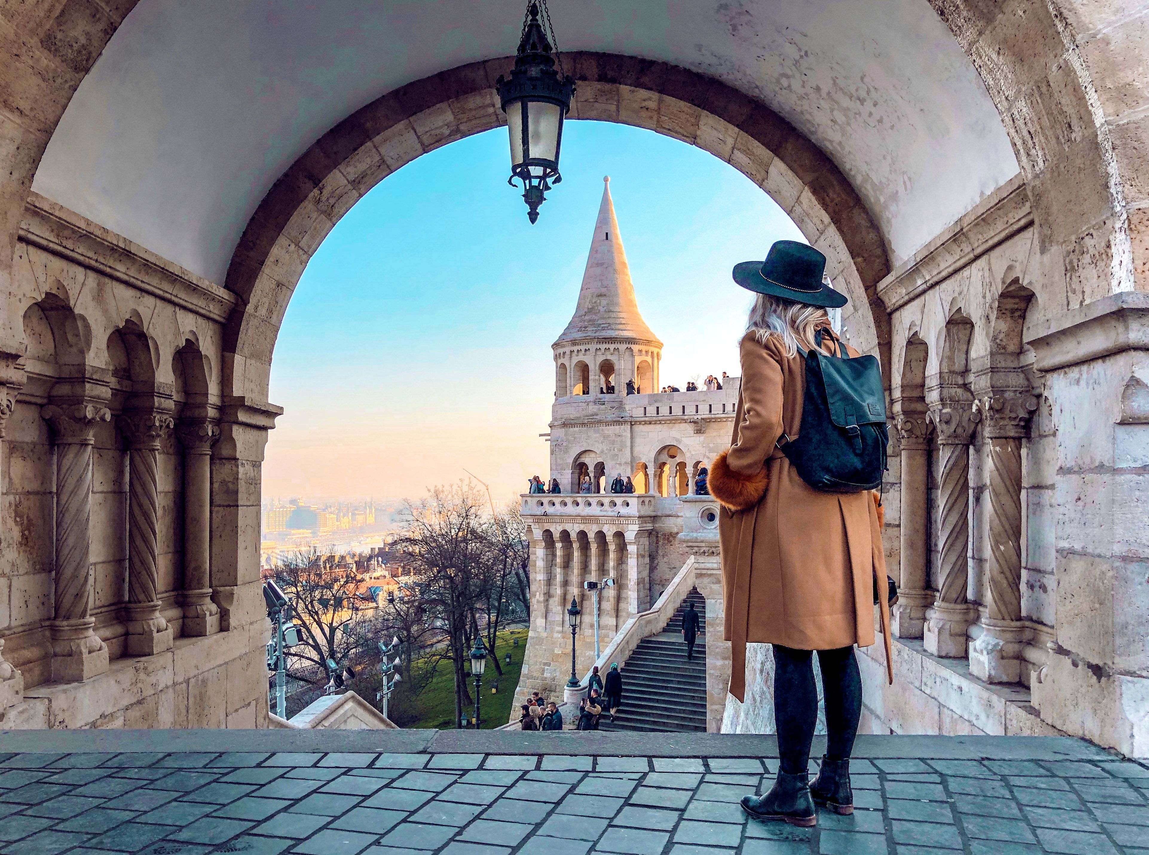 woman travelling in europe
