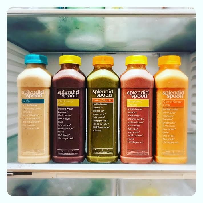 splendid smoothies lined up