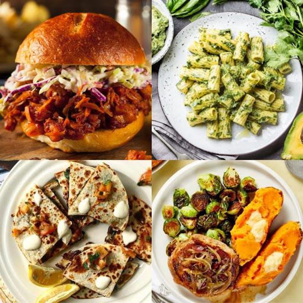 4 HelloFresh meals on plates 