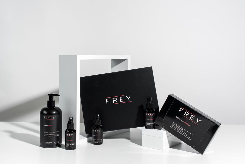 Frey products on a white background