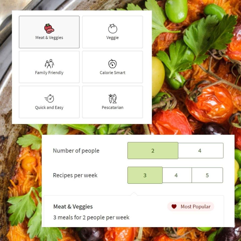 HelloFresh meal plans and servings